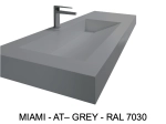 Plan vasque caniveau, sur mesure, Largeur 60 à 200 cm x Profondeur 40 à 60 cm, résine minérale de couleurs ACRYSTONE®, Finition lisse, Livraison Offerte et Rapide.